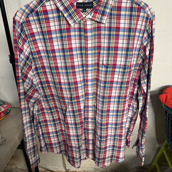 Five Four Other - Five Four long sleeve dress shirt blue/red/yellow/white plaid size 3XL